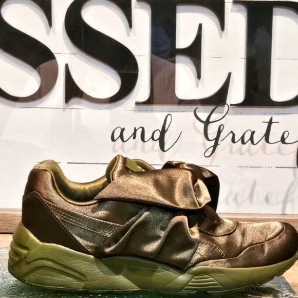 Puma Bow Rihanna Fenty Olive Wmns 7.5 #365054 - Picture 2 of 8